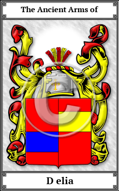 D elia Family Crest Download (JPG)  Book Plated - 150 DPI